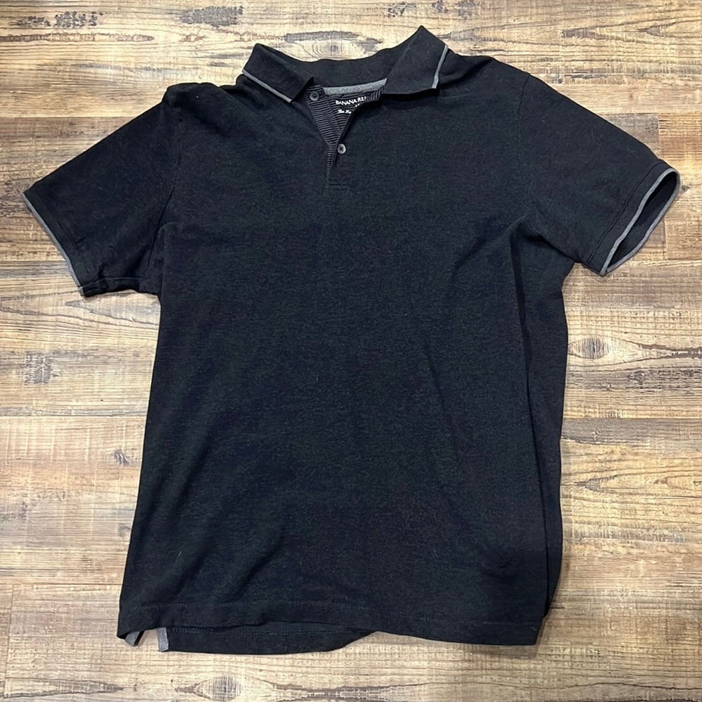 Banana Republic Large Dark Grey Collared Polo Shirt